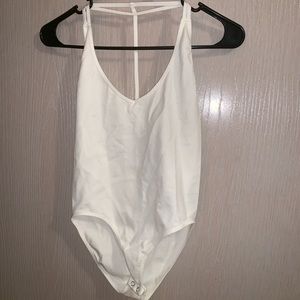White backless body suit